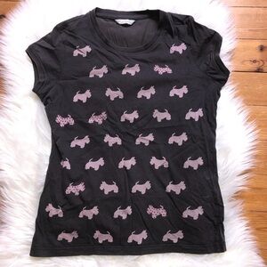 Y2K Vintage Girl Pink Scottie Dog With Metal Bling